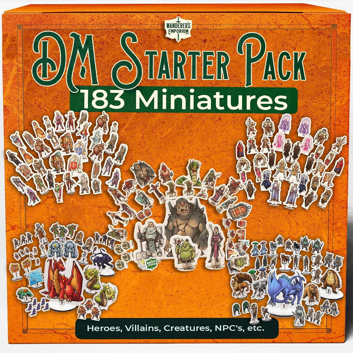 DM Starter Pack - 183 flat D&D miniatures with bases