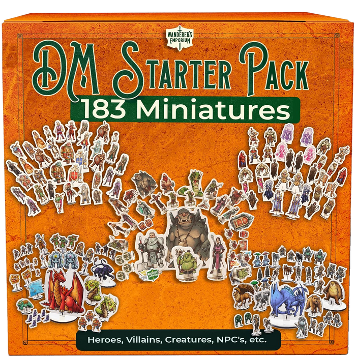 DM Starter Pack - 183 flat D&D miniatures with bases